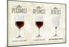 Pessimist Optimist Realist-Lantern Press-Mounted Art Print