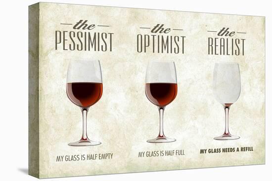 Pessimist Optimist Realist-Lantern Press-Stretched Canvas