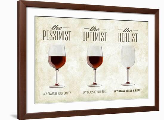 Pessimist Optimist Realist-Lantern Press-Framed Premium Giclee Print