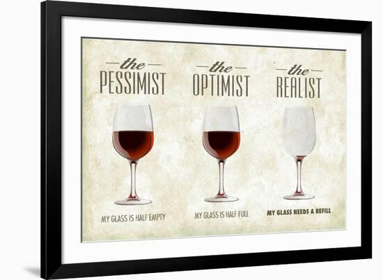 Pessimist Optimist Realist-Lantern Press-Framed Premium Giclee Print
