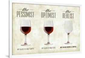 Pessimist Optimist Realist-Lantern Press-Framed Art Print