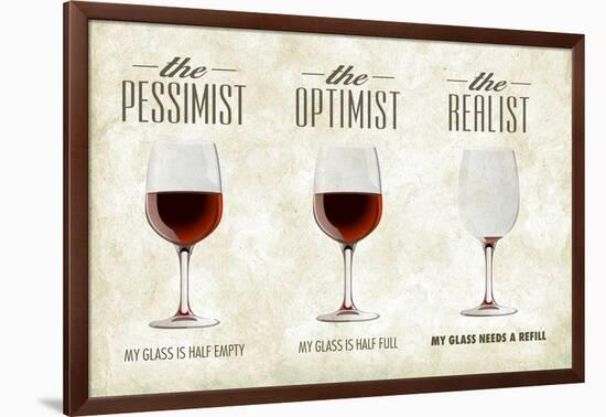 Pessimist Optimist Realist-Lantern Press-Framed Art Print