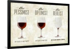 Pessimist Optimist Realist-Lantern Press-Framed Art Print