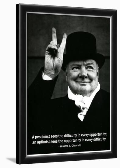 Pessimist Optimist Winston Churchill Quote-null-Framed Poster