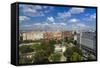 Pest, Belvaros, St. Stephen's Basilica, Erzsebet Square and the Town from the Panoramic Wheel-Massimo Borchi-Framed Stretched Canvas