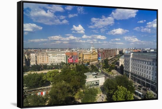 Pest, Belvaros, St. Stephen's Basilica, Erzsebet Square and the Town from the Panoramic Wheel-Massimo Borchi-Framed Stretched Canvas