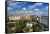 Pest, Belvaros, St. Stephen's Basilica, Erzsebet Square and the Town from the Panoramic Wheel-Massimo Borchi-Framed Stretched Canvas