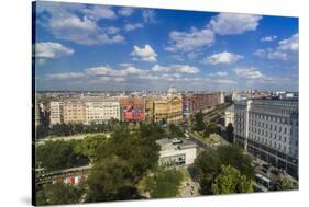 Pest, Belvaros, St. Stephen's Basilica, Erzsebet Square and the Town from the Panoramic Wheel-Massimo Borchi-Stretched Canvas