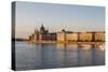 Pest, the River Danube and the Hungarian Parliament Building-Massimo Borchi-Stretched Canvas