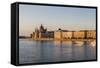 Pest, the River Danube and the Hungarian Parliament Building-Massimo Borchi-Framed Stretched Canvas