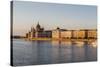 Pest, the River Danube and the Hungarian Parliament Building-Massimo Borchi-Stretched Canvas