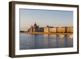 Pest, the River Danube and the Hungarian Parliament Building-Massimo Borchi-Framed Photographic Print