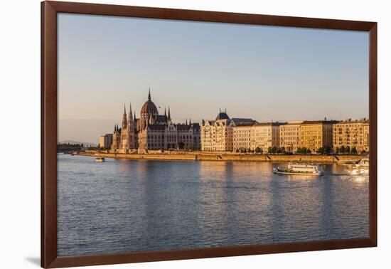 Pest, the River Danube and the Hungarian Parliament Building-Massimo Borchi-Framed Photographic Print