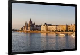 Pest, the River Danube and the Hungarian Parliament Building-Massimo Borchi-Framed Photographic Print