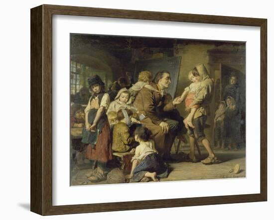 Pestalozzi Bei Den Waisenkindern in Stans, 1879-Konrad Grob-Framed Giclee Print