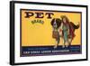 Pet Brand - San Dimas, California - Citrus Crate Label-Lantern Press-Framed Art Print