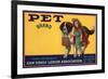 Pet Brand - San Dimas, California - Citrus Crate Label-Lantern Press-Framed Premium Giclee Print