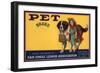 Pet Brand - San Dimas, California - Citrus Crate Label-Lantern Press-Framed Art Print