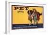 Pet Brand - San Dimas, California - Citrus Crate Label-Lantern Press-Framed Art Print