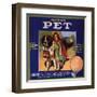 Pet Brand - San Dimas, California - Citrus Crate Label-Lantern Press-Framed Art Print