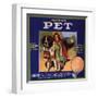 Pet Brand - San Dimas, California - Citrus Crate Label-Lantern Press-Framed Art Print