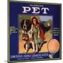 Pet Brand - San Dimas, California - Citrus Crate Label-Lantern Press-Mounted Art Print