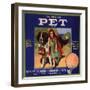 Pet Brand - San Dimas, California - Citrus Crate Label-Lantern Press-Framed Art Print