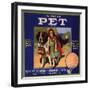 Pet Brand - San Dimas, California - Citrus Crate Label-Lantern Press-Framed Art Print