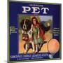 Pet Brand - San Dimas, California - Citrus Crate Label-Lantern Press-Mounted Art Print