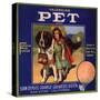 Pet Brand - San Dimas, California - Citrus Crate Label-Lantern Press-Stretched Canvas