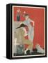 Pet Dog, Probably a Skye Terrier, with Its Fashionable Owners-Gerda Wegener-Framed Stretched Canvas