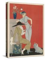 Pet Dog, Probably a Skye Terrier, with Its Fashionable Owners-Gerda Wegener-Stretched Canvas
