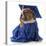 Pet Graduation - English Bulldog Wearing Graduate Costume-Willee Cole-Stretched Canvas