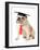 Pet Graduation - English Bulldog Wearing Graduation Cap And Red Tie-Willee Cole-Framed Photographic Print