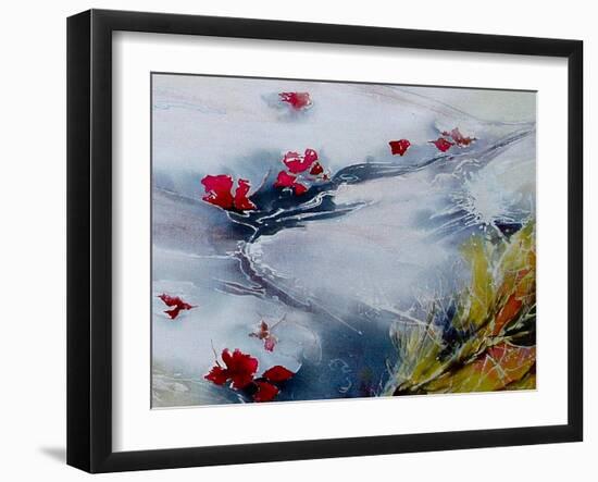 Petals Floating Downstream-Mary Smith-Framed Giclee Print