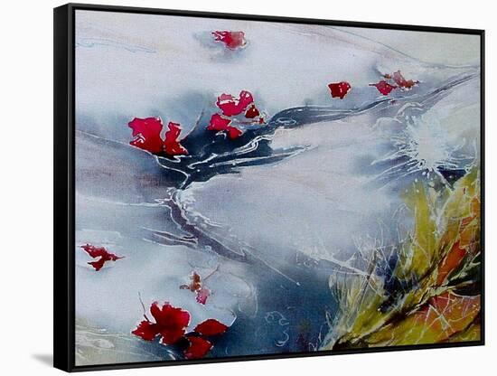 Petals Floating Downstream-Mary Smith-Framed Stretched Canvas