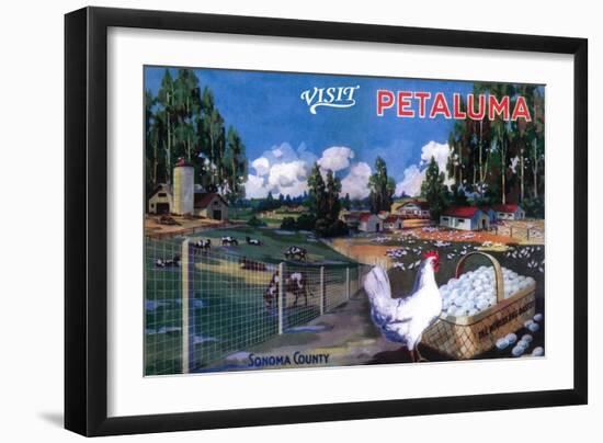 Petaluma, California - World's Egg Basket Poster-Lantern Press-Framed Art Print