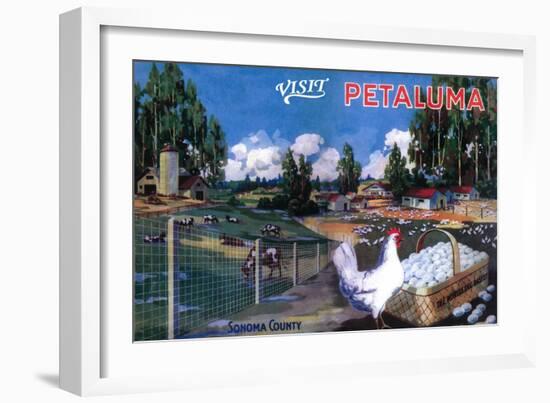 Petaluma, California - World's Egg Basket Poster-Lantern Press-Framed Art Print