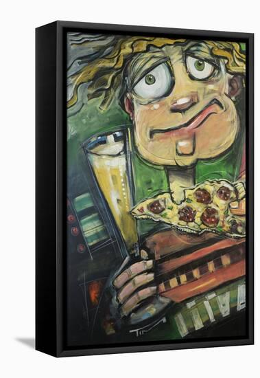 Pete Pilsner Pizza-Tim Nyberg-Framed Stretched Canvas