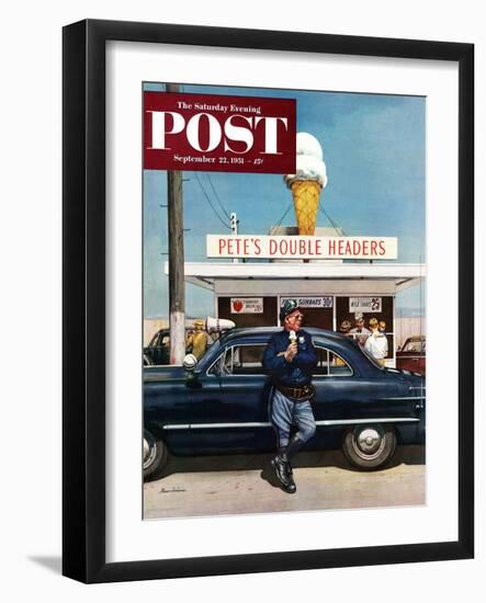 "Pete's Double Headers" Saturday Evening Post Cover, September 22, 1951-Stevan Dohanos-Framed Giclee Print