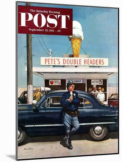 "Pete's Double Headers" Saturday Evening Post Cover, September 22, 1951-Stevan Dohanos-Mounted Giclee Print