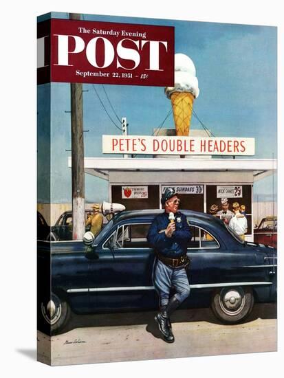 "Pete's Double Headers" Saturday Evening Post Cover, September 22, 1951-Stevan Dohanos-Stretched Canvas