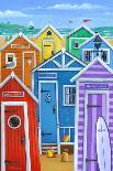 Rainbow Beach Huts-Peter Adderley-Art Print