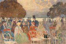 A Garden Party (W/C & Gouache on Paper)-Peter Alexandrovich Nilus-Framed Giclee Print