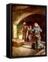 Peter and John hurry to the empty tomb - Bible-William Brassey Hole-Framed Stretched Canvas