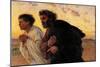 Peter and John Running at the Sepulchre on the Morning of the Resurrection-Eugene Burnand-Mounted Art Print