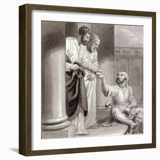 Peter and John with the Beggar at the Beautiful Gate, C1810-C1844-Henry Corbould-Framed Giclee Print