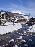 River and Village Church Lech, Near St. Anton Am Arlberg in Winter Snow, Austrian Alps-Peter Barritt-Photographic Print