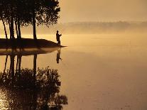 Man Fishing at Lake-Peter Beck-Stretched Canvas