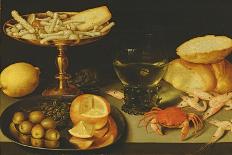 Still Life with Fruit and Shellfish-Peter Binoit-Stretched Canvas